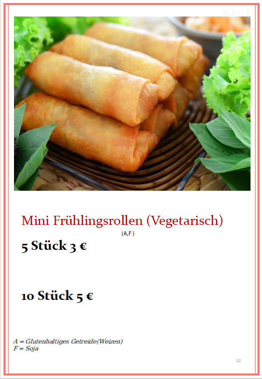 Mini Frühlingsrollen (Vegetarisch)